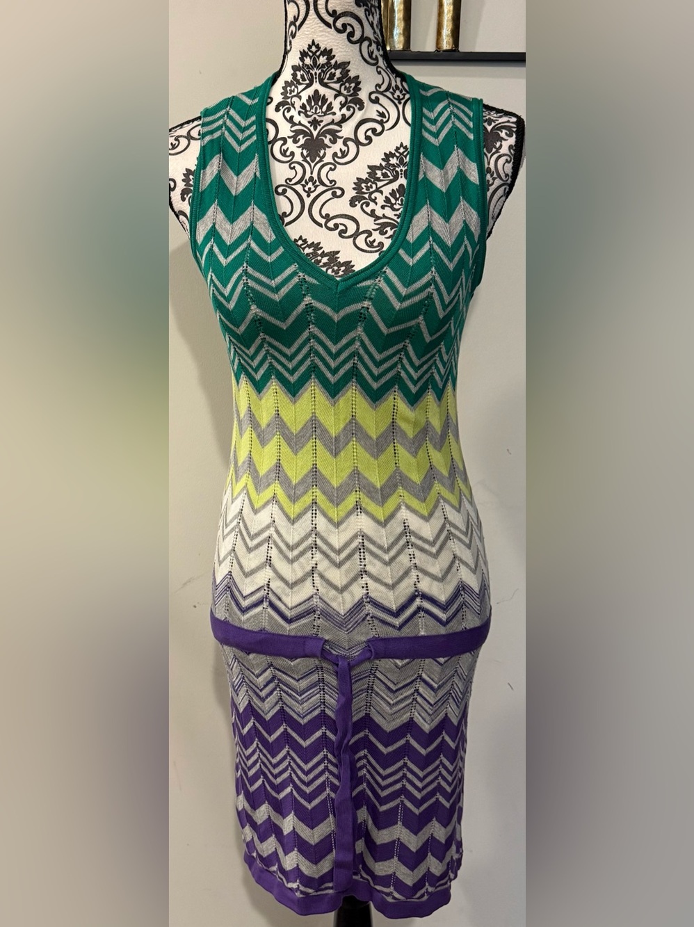 BCBGMAXAZRIA Chevron Knit Dress